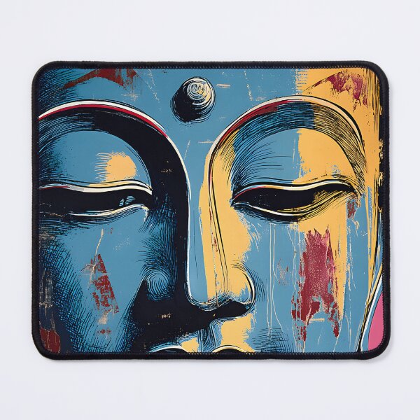 Item preview, Vibrant Buddha Art with Blue and Yellow Colors designed and sold by Artessie.