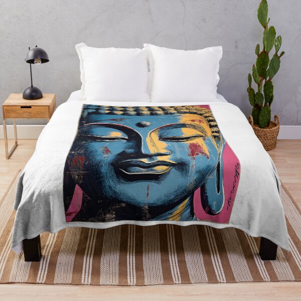 Item preview, Vibrant Buddha Art with Blue and Yellow Colors designed and sold by Artessie.