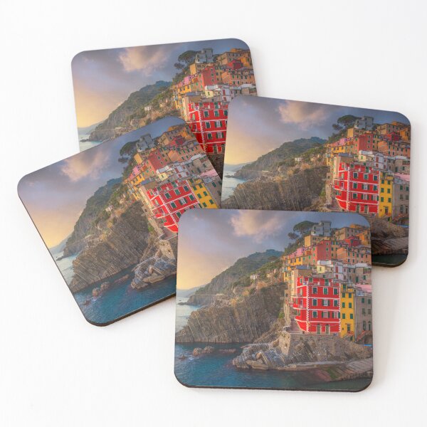 Item preview, Riomaggiore village view at sunset. Cinque Terre, Liguria region, Italy designed and sold by Stefano Orazzini.