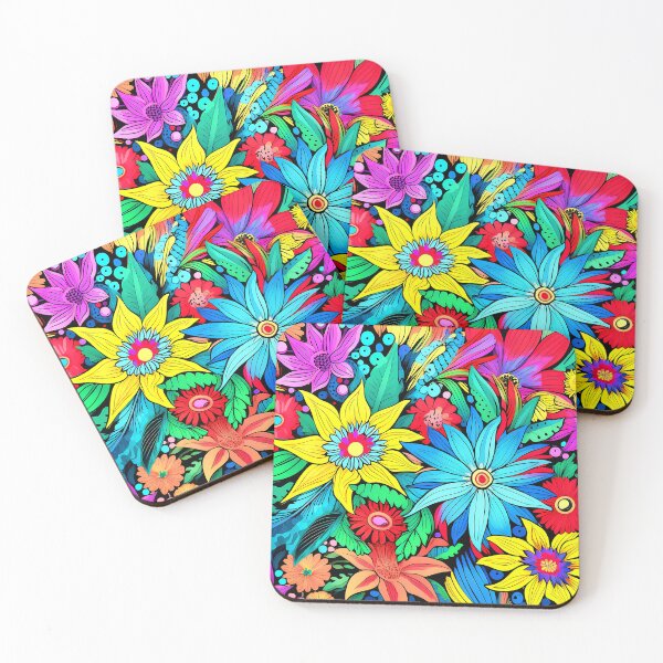 Item preview, Retro 1960's Colorful And Vibrant Hippie Flowers Art designed and sold by DEC02.
