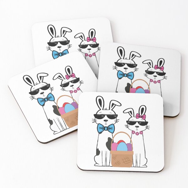 Item preview, Stylish Rabbits with Easter Basket designed and sold by m2inspiration.