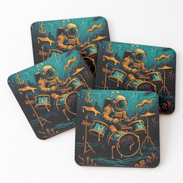 Item preview, Underwater astronaut drums: gift for drummers with planets designed and sold by Pixel4you.
