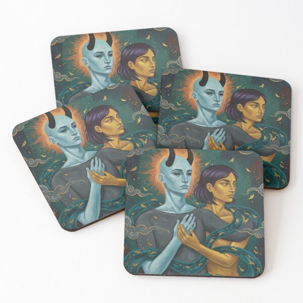Item preview, Celestial Shadows: Mythical Demon and Muse Portrait designed and sold by spotia.