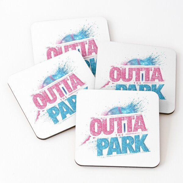 Item preview, Outta The Park - Pink and Blue Glitter Softball Home Run Graphic designed and sold by CulDeSacCreate.