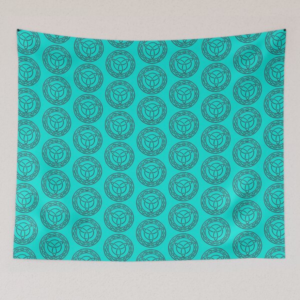 Item preview, Celtic Inspired Emblem Design Intricate Pattern Sheild Badge Unique Teal Background designed and sold by Arniesart85.