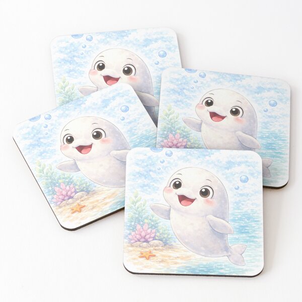 Item preview, Beluga Whale – Whimsical Watercolour Ocean Illustration designed and sold by inspired-works.