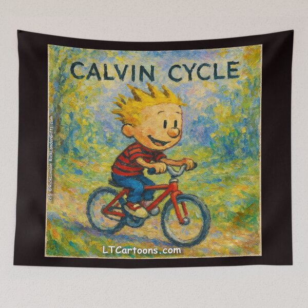 Item preview, Calvin Cycle – Funny Science Pun Bicycle Cartoon designed and sold by Rick London Gifts.