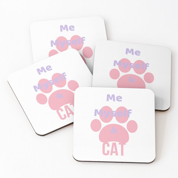 Item preview, Me Myself and Cat Sticker – Pink Aesthetic Cat Lover Quote designed and sold by GOTCHO1.