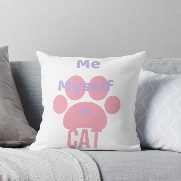 Item preview, Me Myself and Cat Sticker – Pink Aesthetic Cat Lover Quote designed and sold by GOTCHO1.
