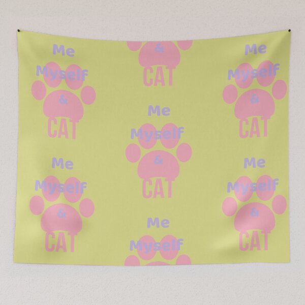 Item preview, Me Myself and Cat Sticker – Pink Aesthetic Cat Lover Quote designed and sold by GOTCHO1.