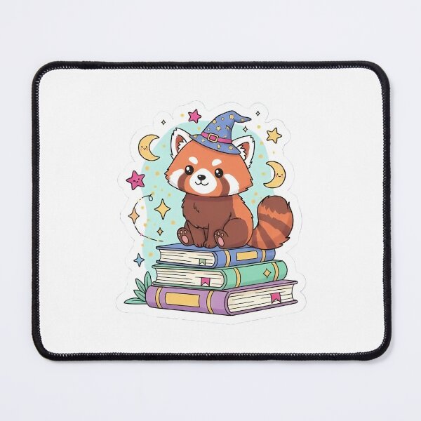 Item preview, Kawaii Wizard Red Panda on Books  designed and sold by DARSIUSSIS.