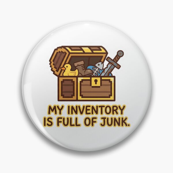 Item preview, My Inventory Is Full Of Junk Funny Gaming Sticker | LooseThoughts designed and sold by LooseThoughts.