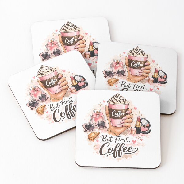 Item preview, But First, Coffee – Cute Feminine Design designed and sold by Sisy04.