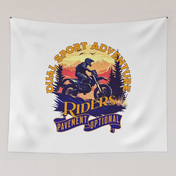 Item preview, Dual Sport Adventure Freedom Motorcycle Riders Pavement Optional  designed and sold by Route66art.