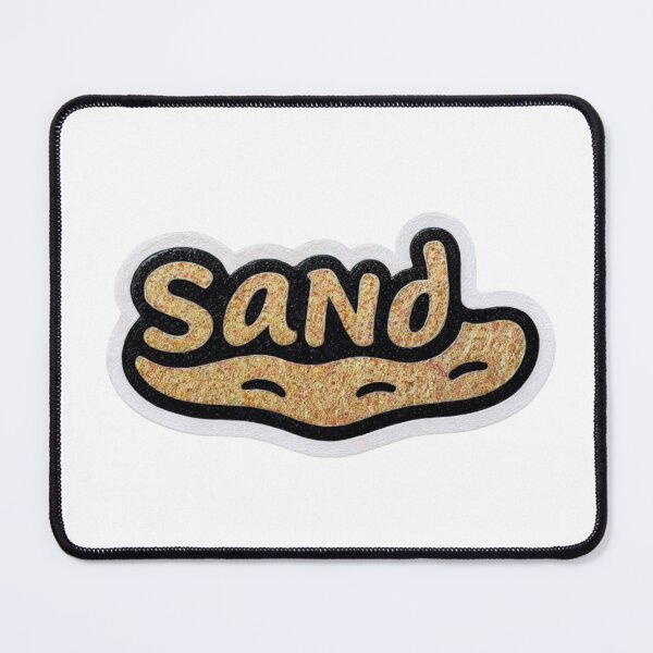 Item preview, Sand text sticker with granular fill and wavy bar on black designed and sold by Creative88Art.