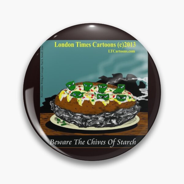 Item preview, Beware the Chives of Starch – Food Pun Cartoon by Rick London designed and sold by Rick London Gifts.