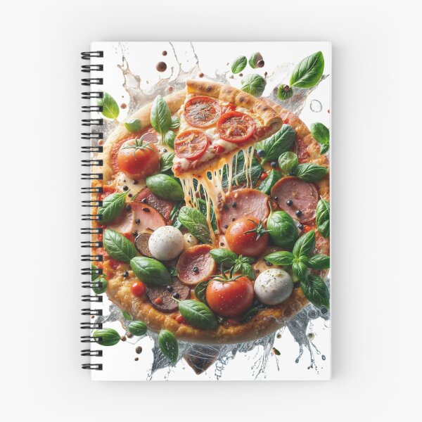 Item preview, Whole pizza with lifted slice and dynamic sauce burst on black designed and sold by Creative88Art.