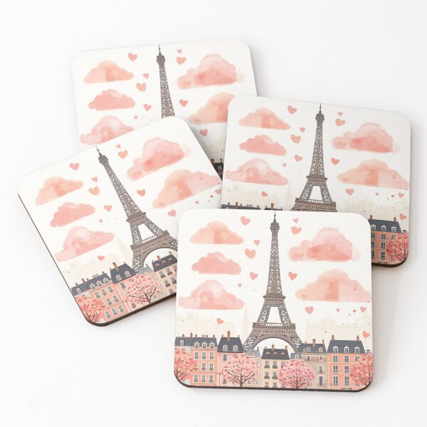 Item preview, Paris Love – Eiffel Tower Valentine Romantic Illustration designed and sold by Activity01.