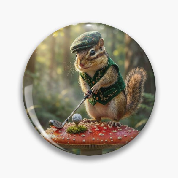 Item preview, Golfing Chipmunk Tees Off on Amanita Mushroom designed and sold by Tridentulus.