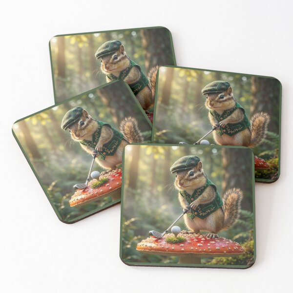 Item preview, Golfing Chipmunk Tees Off on Amanita Mushroom designed and sold by Tridentulus.