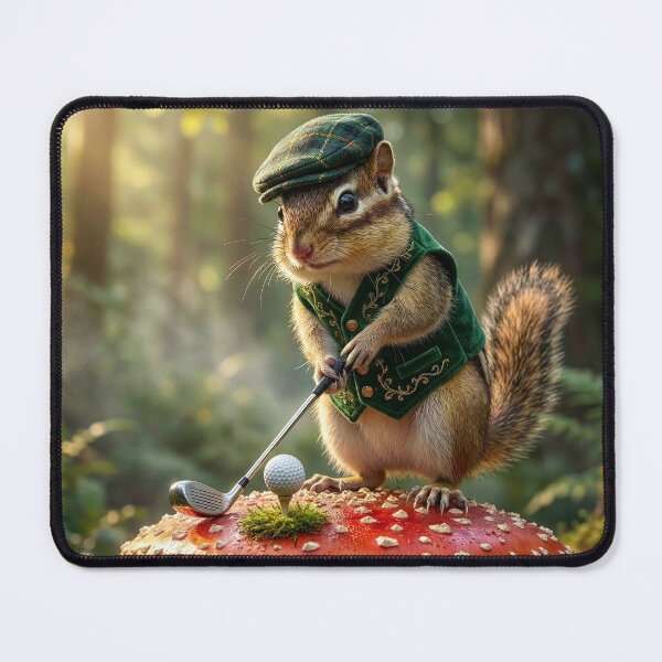 Item preview, Golfing Chipmunk Tees Off on Amanita Mushroom designed and sold by Tridentulus.
