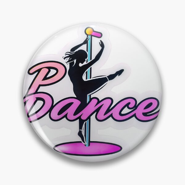 Item preview, Silhouetted pole dancer with pink gradient Dance script on black designed and sold by Creative88Art.