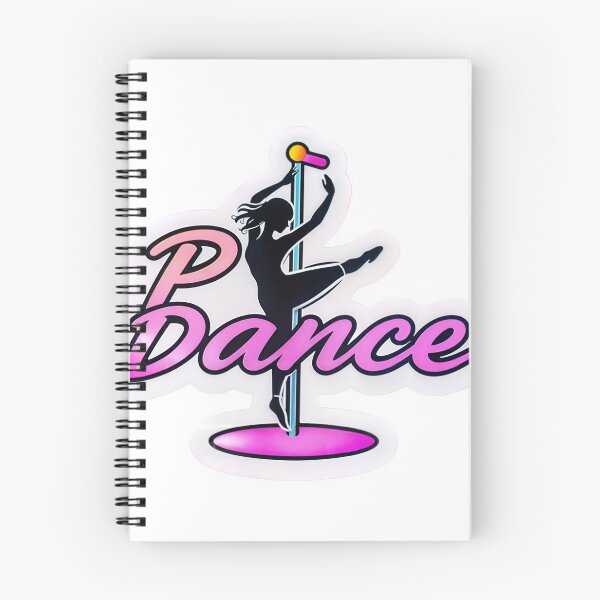 Item preview, Silhouetted pole dancer with pink gradient Dance script on black designed and sold by Creative88Art.