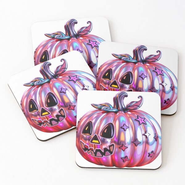 Item preview, Iridescent jack o lantern pumpkin with stars and jagged grin on black designed and sold by Creative88Art.