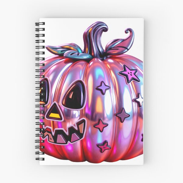 Item preview, Iridescent jack o lantern pumpkin with stars and jagged grin on black designed and sold by Creative88Art.