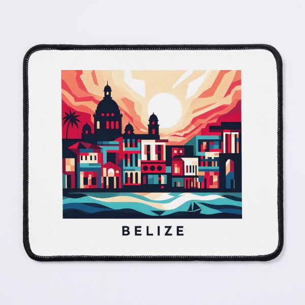 Item preview, Belize Cubist Art - Abstract Geometric Travel Poster designed and sold by OzzFrequency.