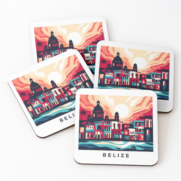 Item preview, Belize Cubist Art - Abstract Geometric Travel Poster designed and sold by OzzFrequency.