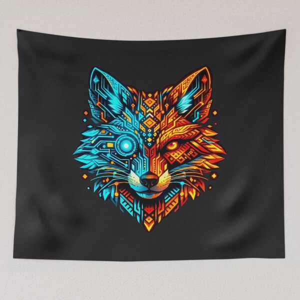 Item preview, Cyber Folk Fox Head designed and sold by Printforluck.