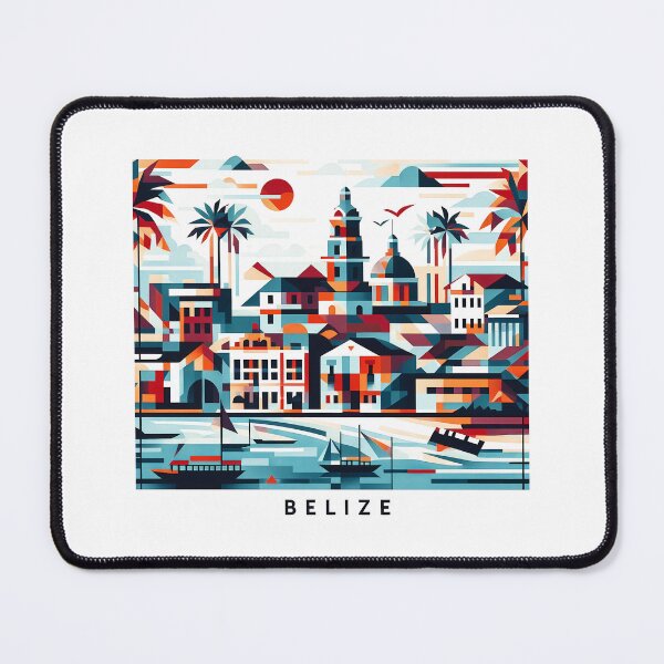 Item preview, Belize Cubist Art - Abstract Geometric Travel Poster designed and sold by OzzFrequency.