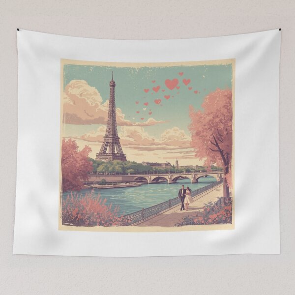Item preview, Romantic Paris Walk – Eiffel Tower Valentine Love Illustration designed and sold by Activity01.