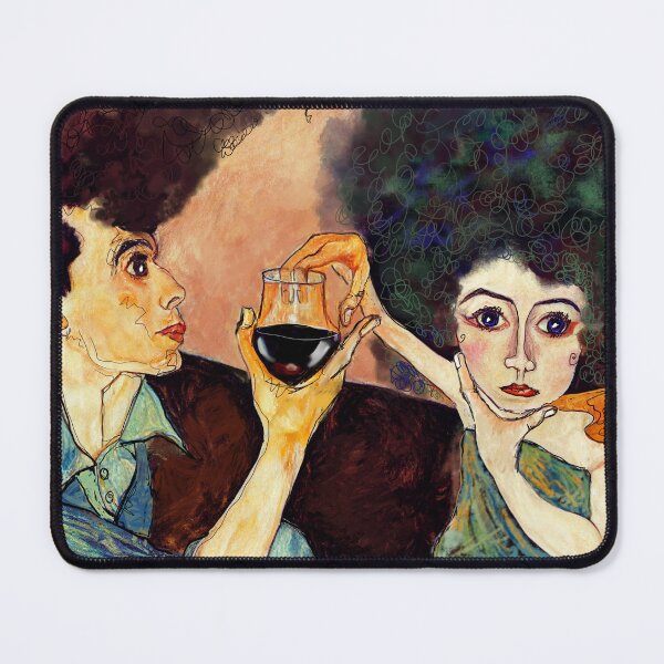 Artikelvorschau, Weinprobe-Date-Night – Ausdrucksstarke figurative Illustrationsnacht entworfen und verkauft von Tale Teller Club.