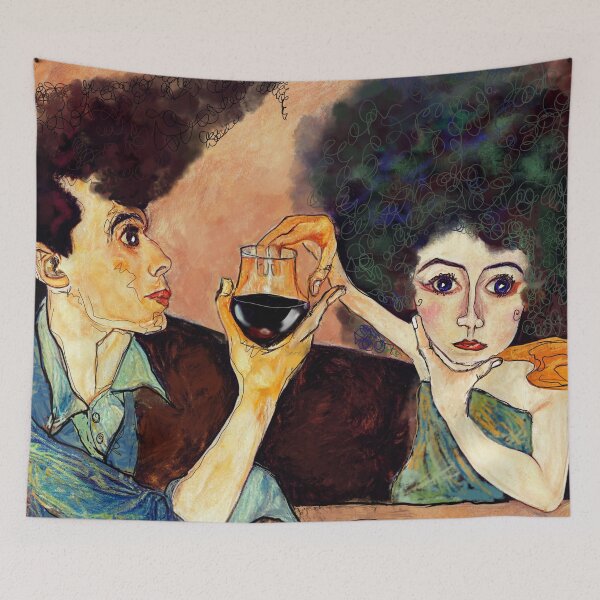 Item preview, Wine Tasting Date Night – Expressive Figurative Illustration Night designed and sold by Tale Teller Club.