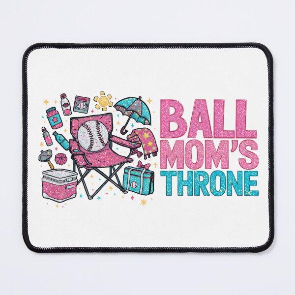 Item preview, Ball Mom's Throne - Glitter Baseball Softball Game Day Sideline Art designed and sold by CulDeSacCreate.