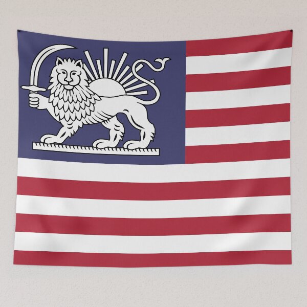 Item preview, American–Iranian Heritage Flag | Lion and Sun Meets Stars and Stripes designed and sold by FlagX.