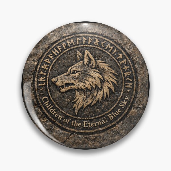 Item preview, Children of the Eternal Blue Sky – Ancient Göktürk Wolf Emblem designed and sold by Basma Store.