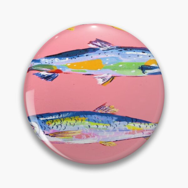 Item preview, Colorful Fish Illustration on Pink Background | Modern Nautical Art Prints  designed and sold by AkkoAkko.
