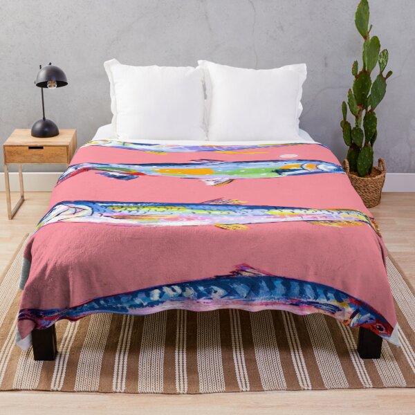 Item preview, Colorful Fish Illustration on Pink Background | Modern Nautical Art Prints  designed and sold by AkkoAkko.