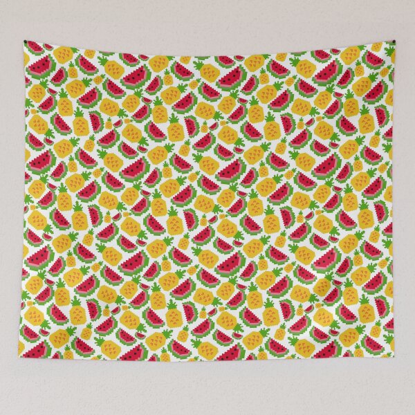 Item preview, Pixel Art Watermelon & Pineapples designed and sold by Potato Quality Prints.