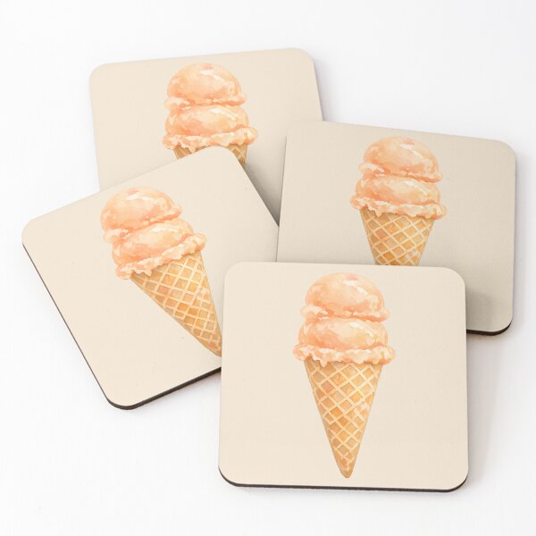 Item preview, Two Scoops of Orange Ice Cream in a Vanilla Waffle Cone designed and sold by Violet Peonies.