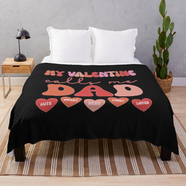 Item preview, My Valentine Calls Me Dad Retro Groovy Valentines Day T-Shirt designed and sold by achm.