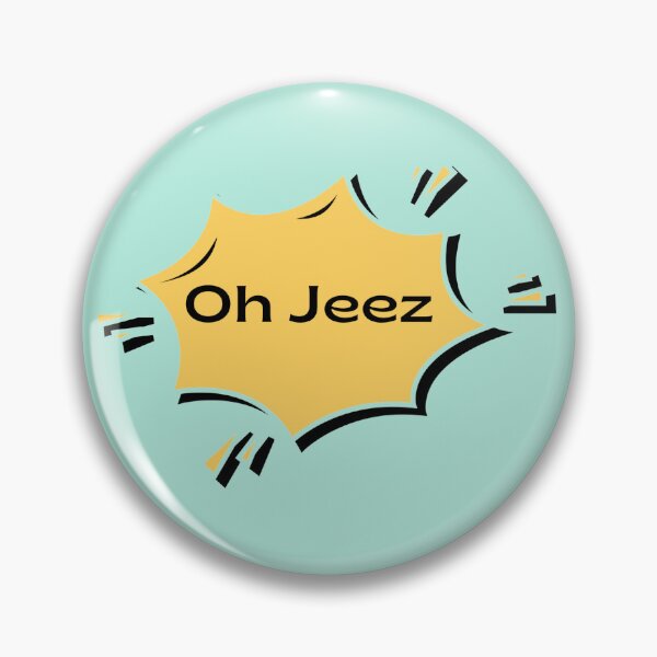Item preview, Oh Jeez Text Funny Yellow Black Work School Prints Card Wall Art TShirt Hat Home Office Redbubble Shop designed and sold by Saritas Boutique Shop.