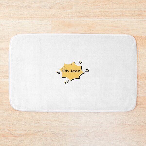 Item preview, Oh Jeez Text Funny Yellow Black Work School Prints Card Wall Art TShirt Hat Home Office Redbubble Shop designed and sold by Saritas Boutique Shop.