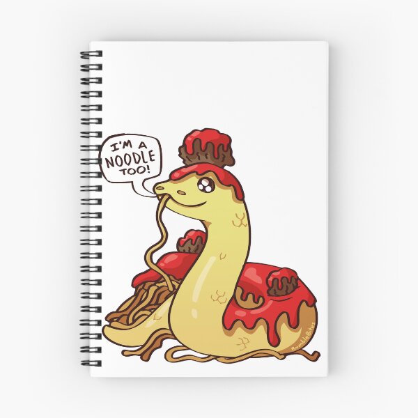 Item preview, I'm a Noodle Too - Cute Spaghetti and Meatballs Snake designed and sold by BumbleBites.