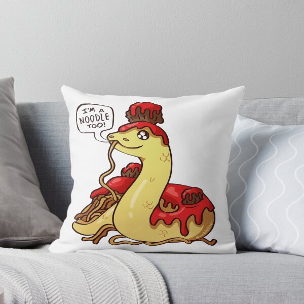 Item preview, I'm a Noodle Too - Cute Spaghetti and Meatballs Snake designed and sold by BumbleBites.