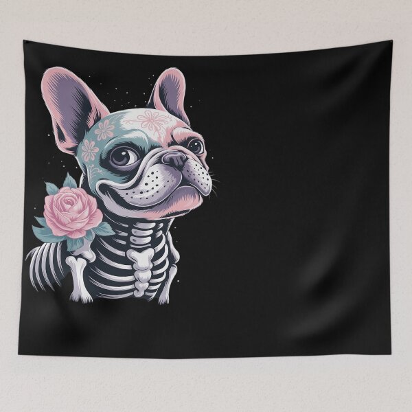 Item preview, French bulldog Skeleton Dia de los Muertos Halloween Spooky designed and sold by BlueCreator-inc.