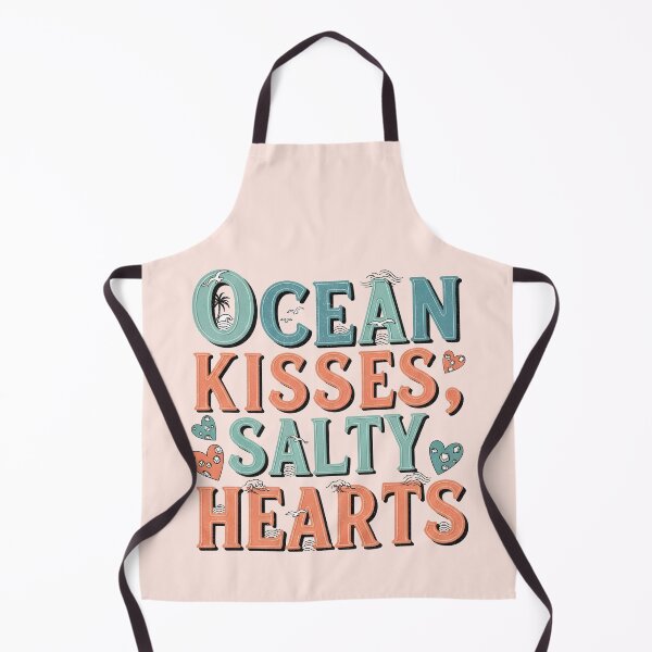 Item preview, Ocean Kisses, Salty Heart – Coastal Valentine Typography Design designed and sold by Sea Gem.